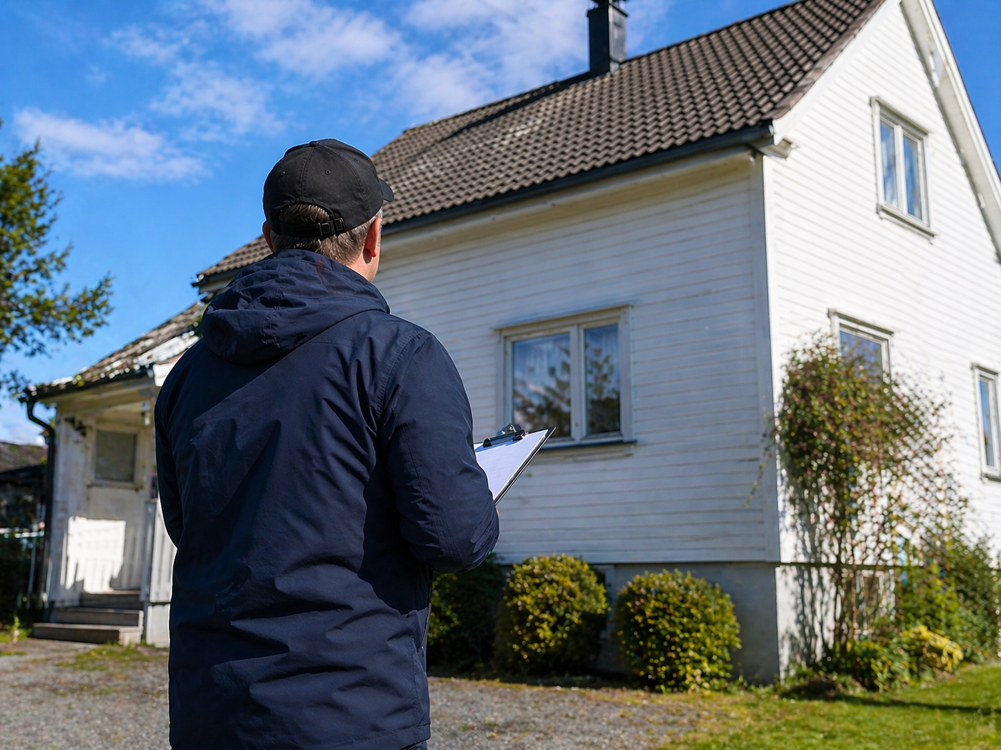 Takstingeniør inspiserer norsk enebolig — Pettersen Taksering, Moss